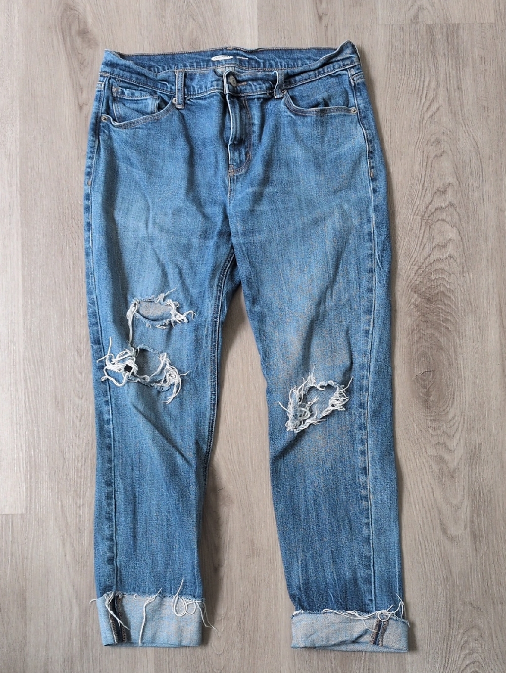 Old Navy Light Blue Distressed Boyfriend Jeans